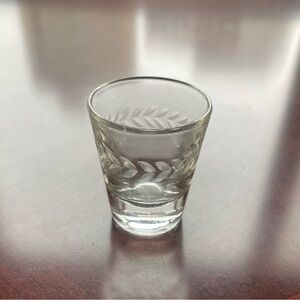 Laurel Grey Cut Vintage MCM Anchor Hocking Shot Glass